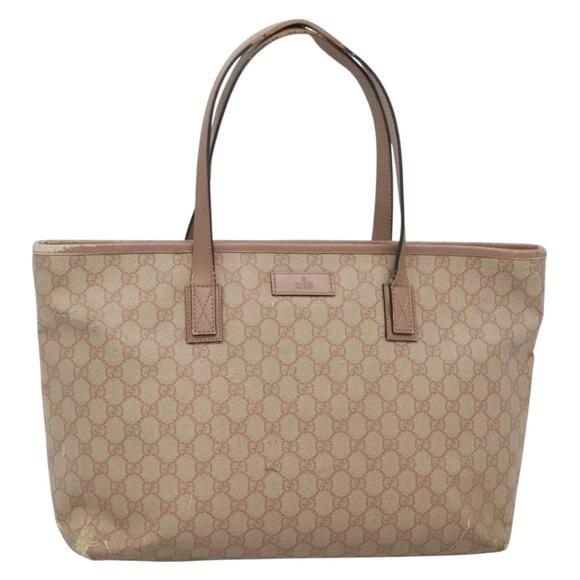 GUCCI GG Supreme Tote Bag Pvc Beige Gold - Picture 1 of 16